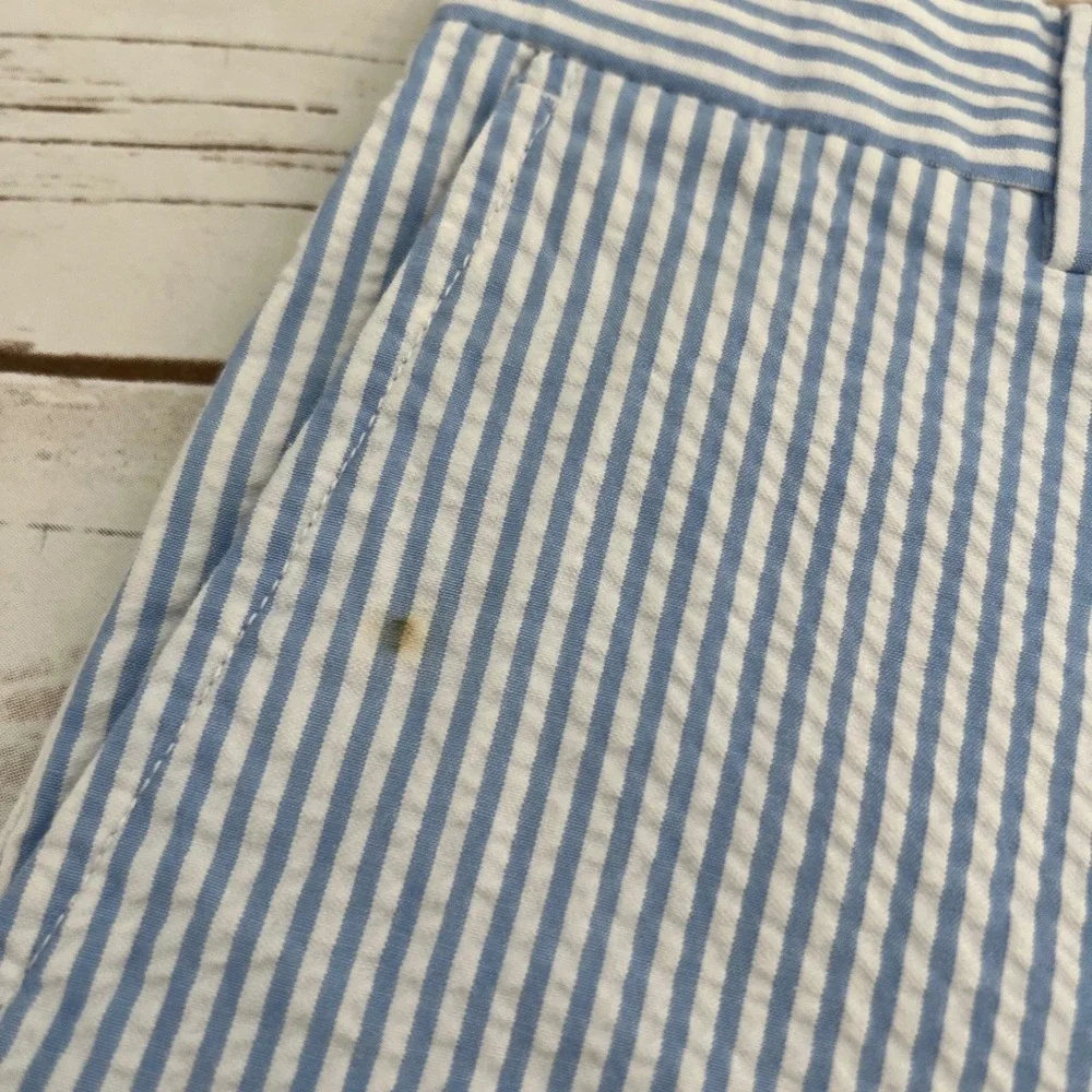 Vineyard Vines Shorts Blue White Seersucker Striped Boys Size 16